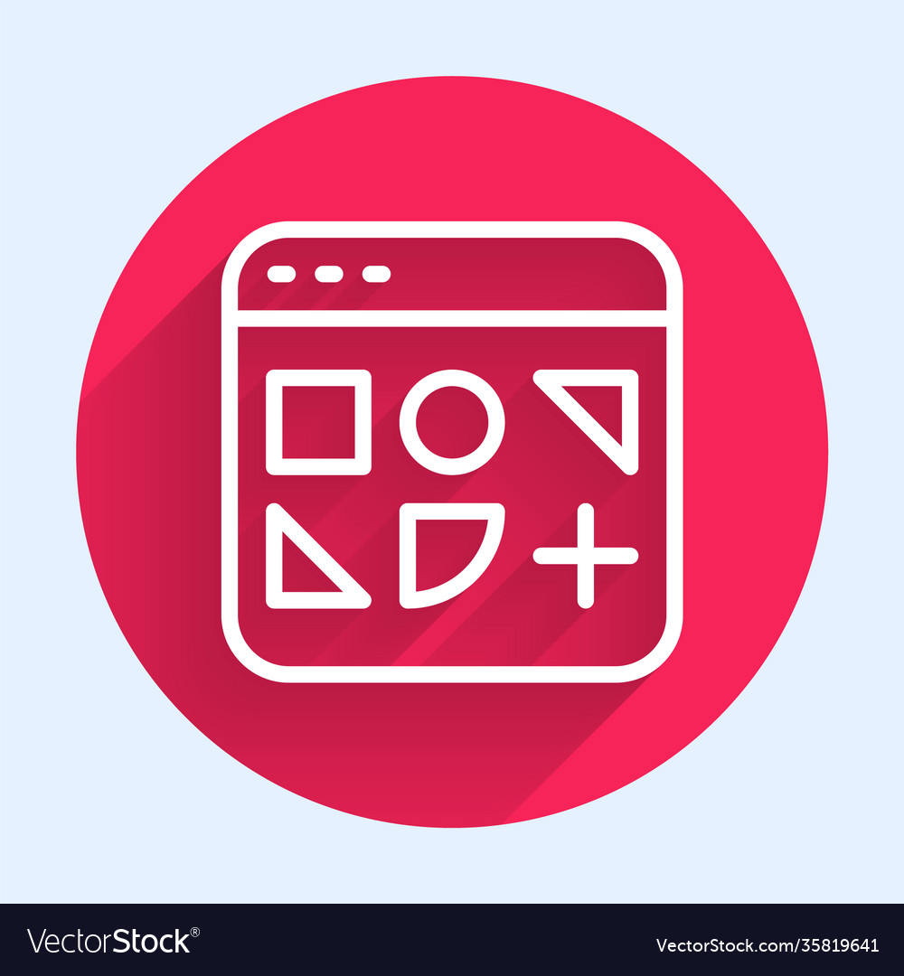 White line different files icon isolated with long