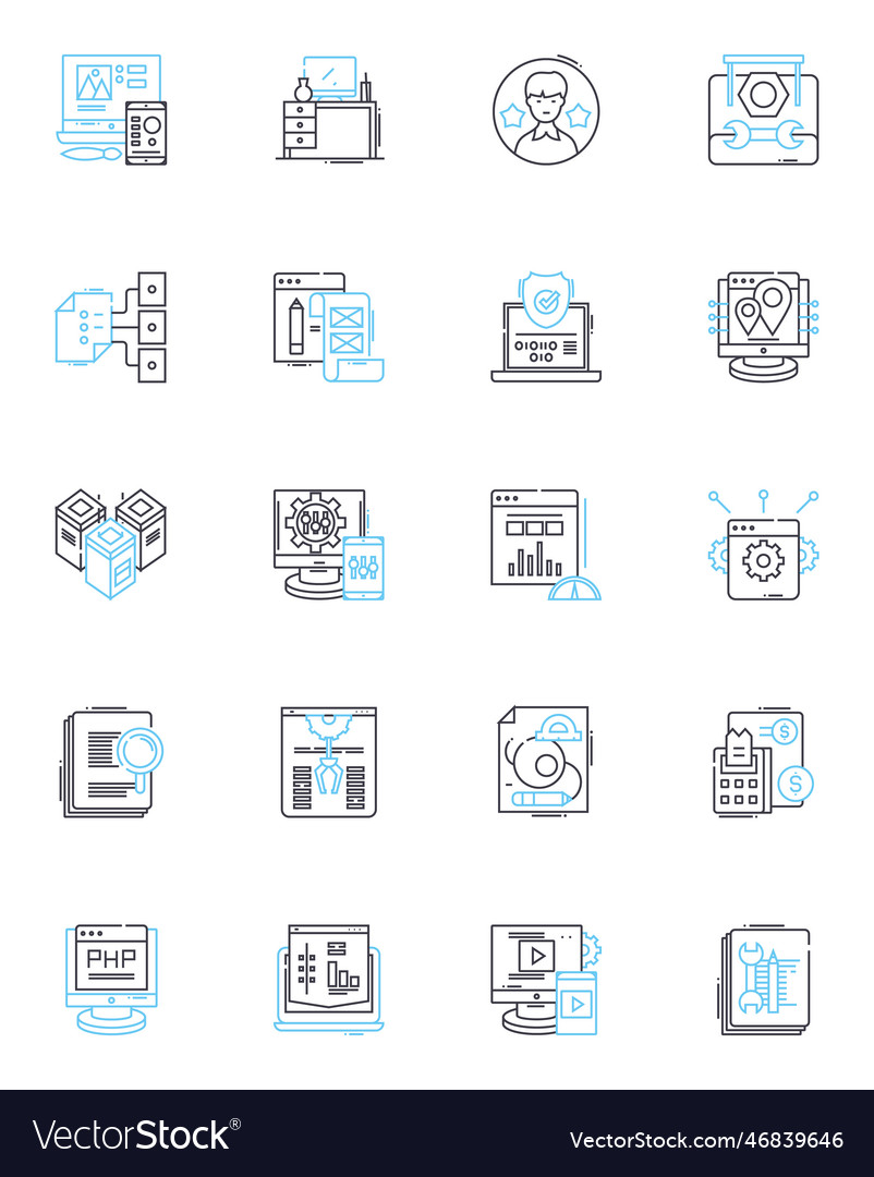 Approachability linear icons set friendly