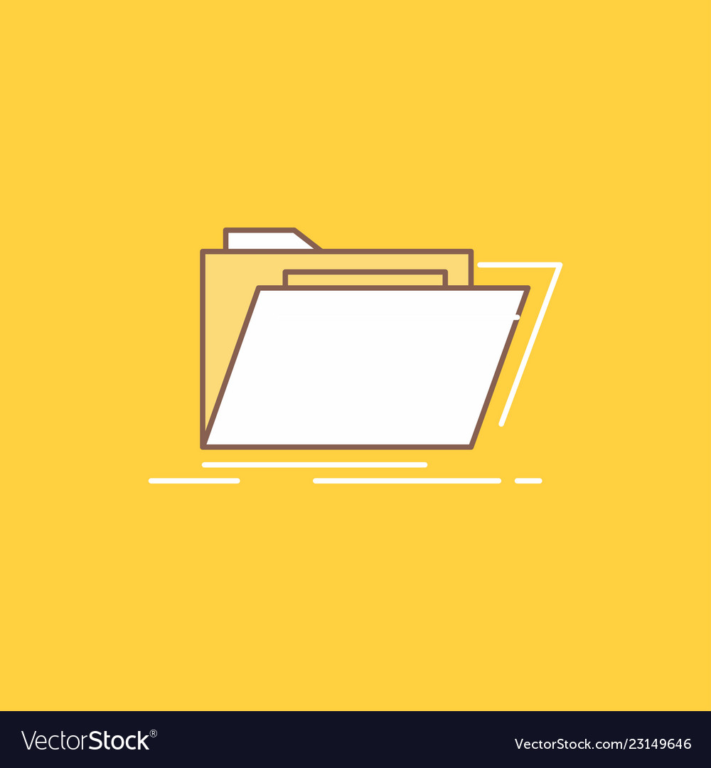 Archive catalog directory files folder flat line vector image Archive catalog directory files folder flat line