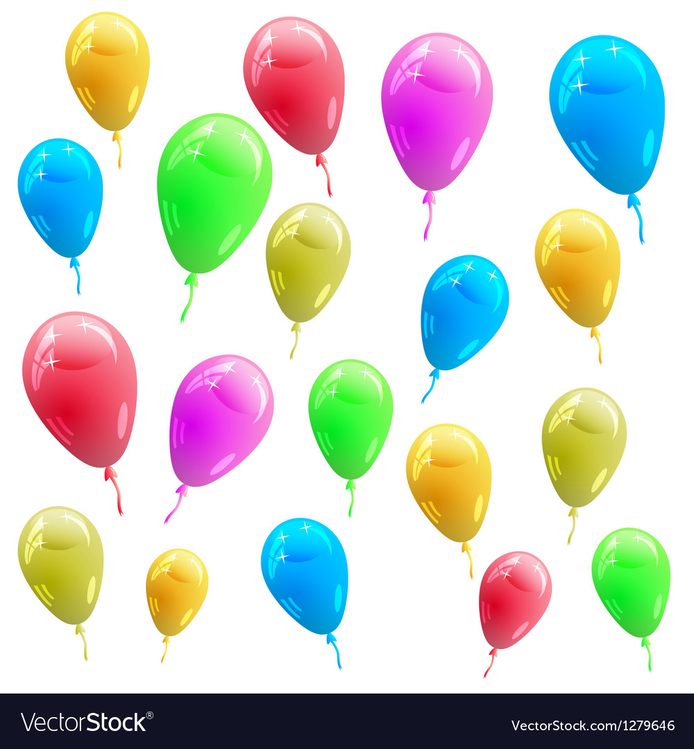 Background with glossy multicolored balloons