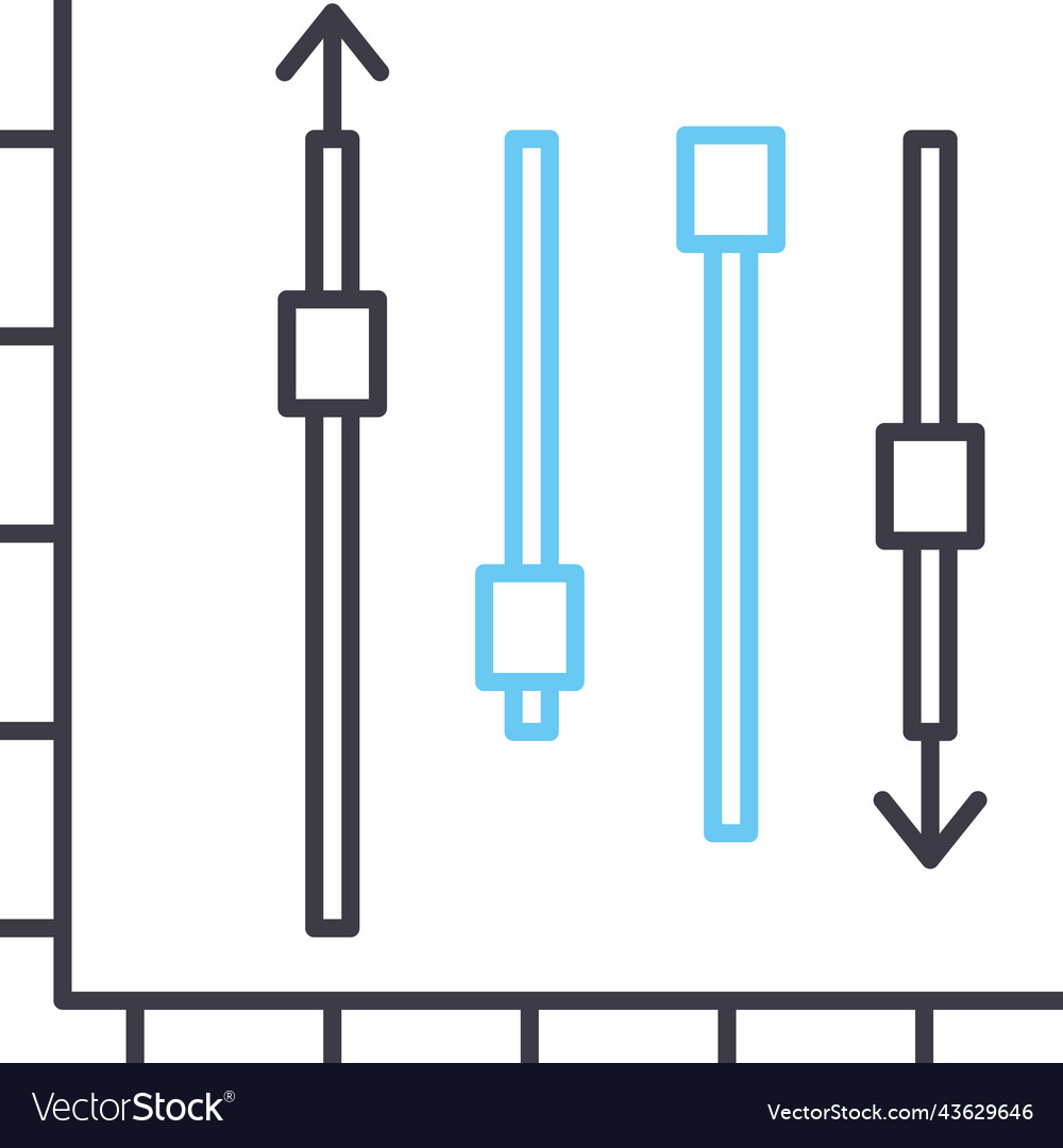 Box plot line icon outline symbol