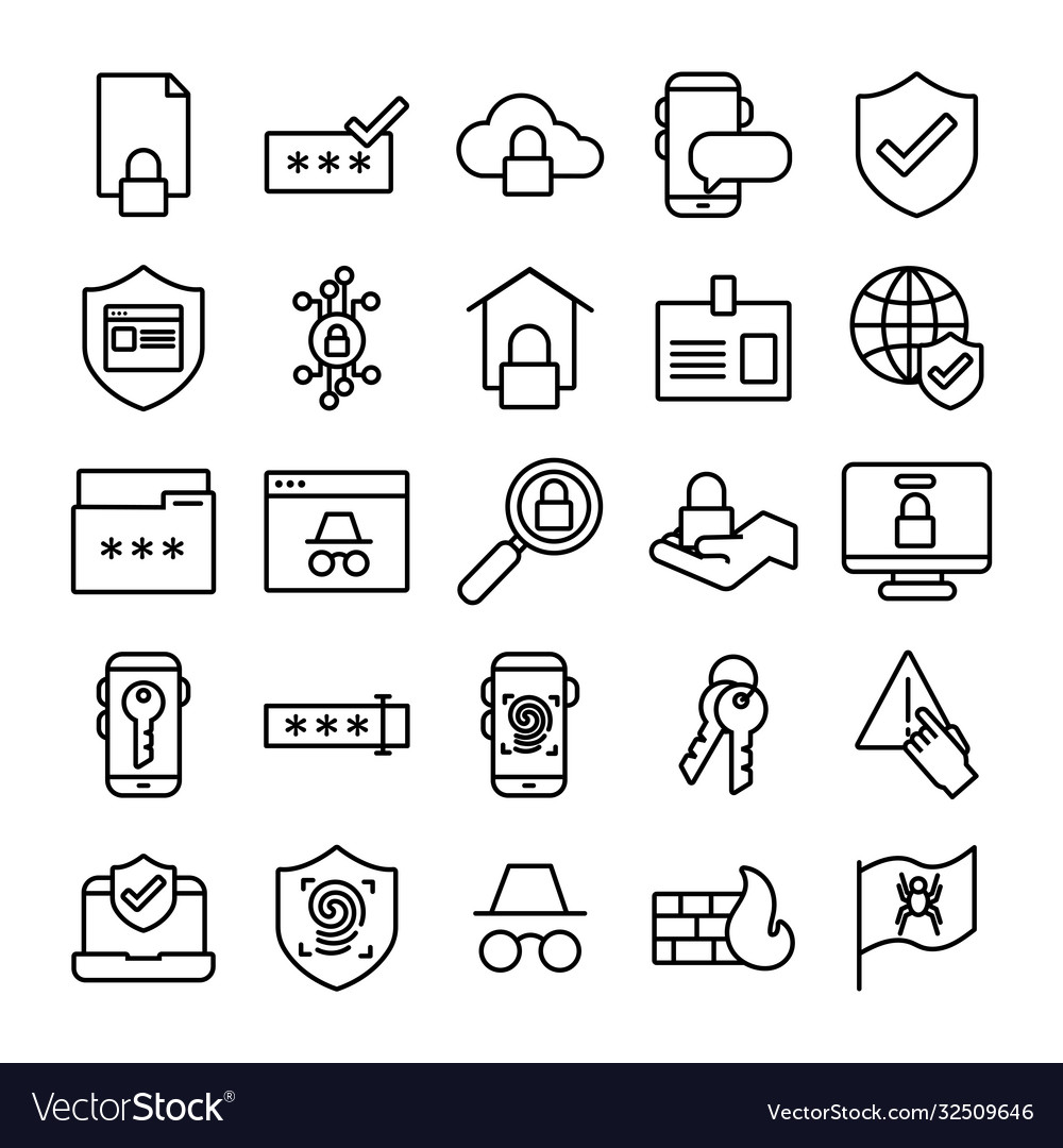 Bundle data security set icons