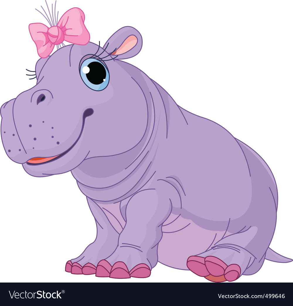 Download Cartoon hippo Royalty Free Vector Image - VectorStock