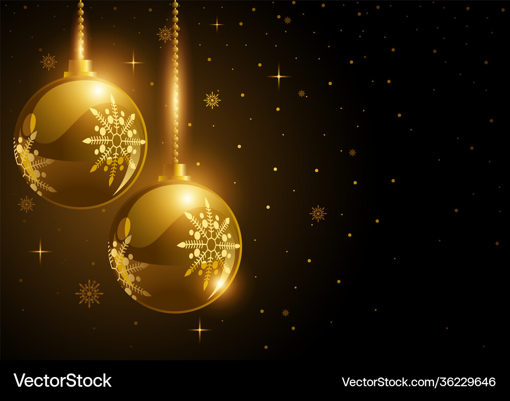 Decorative golden balls for christmas Royalty Free Vector