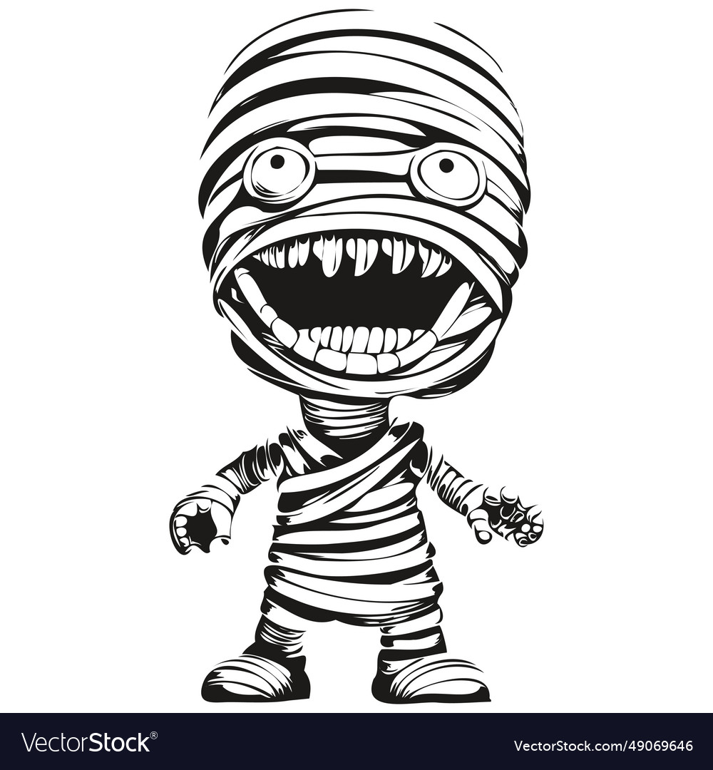 Detailed curse in black and white for halloween Vector Image