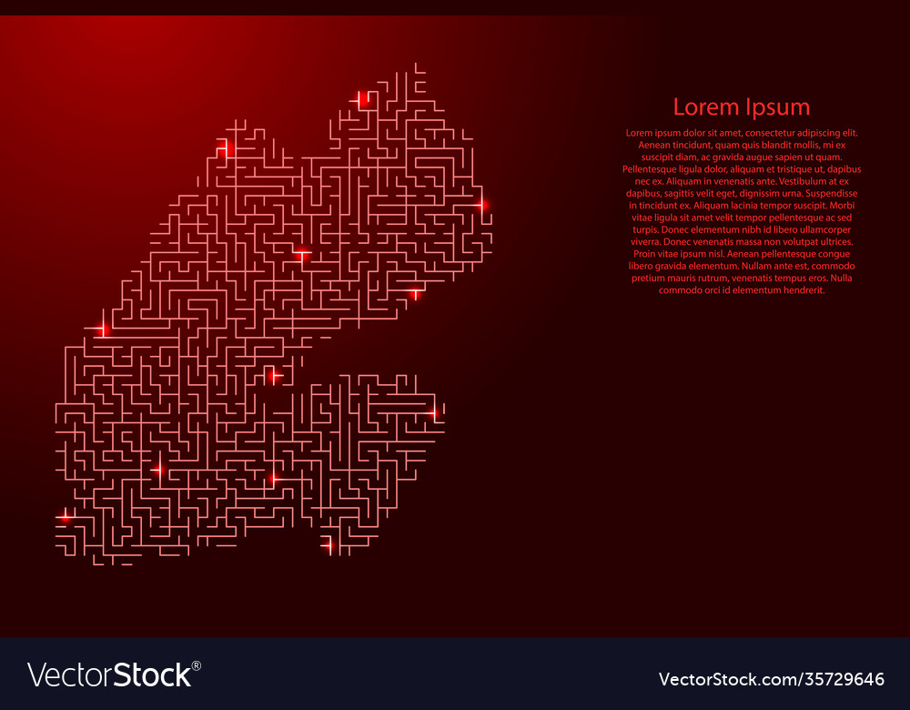 Djibouti map from red pattern maze grid Vector Image Djibouti map from red pattern maze grid