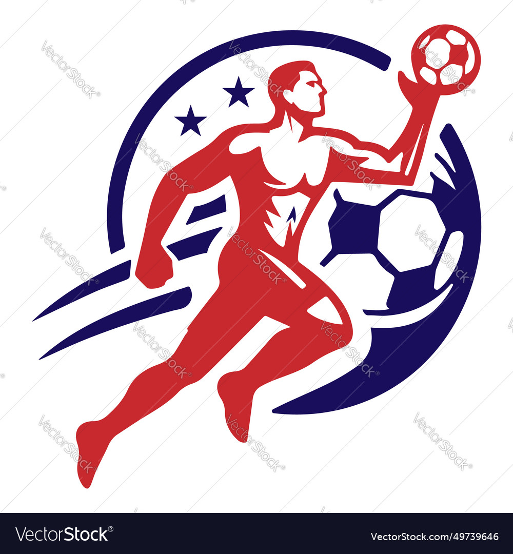 Football player flying with ball