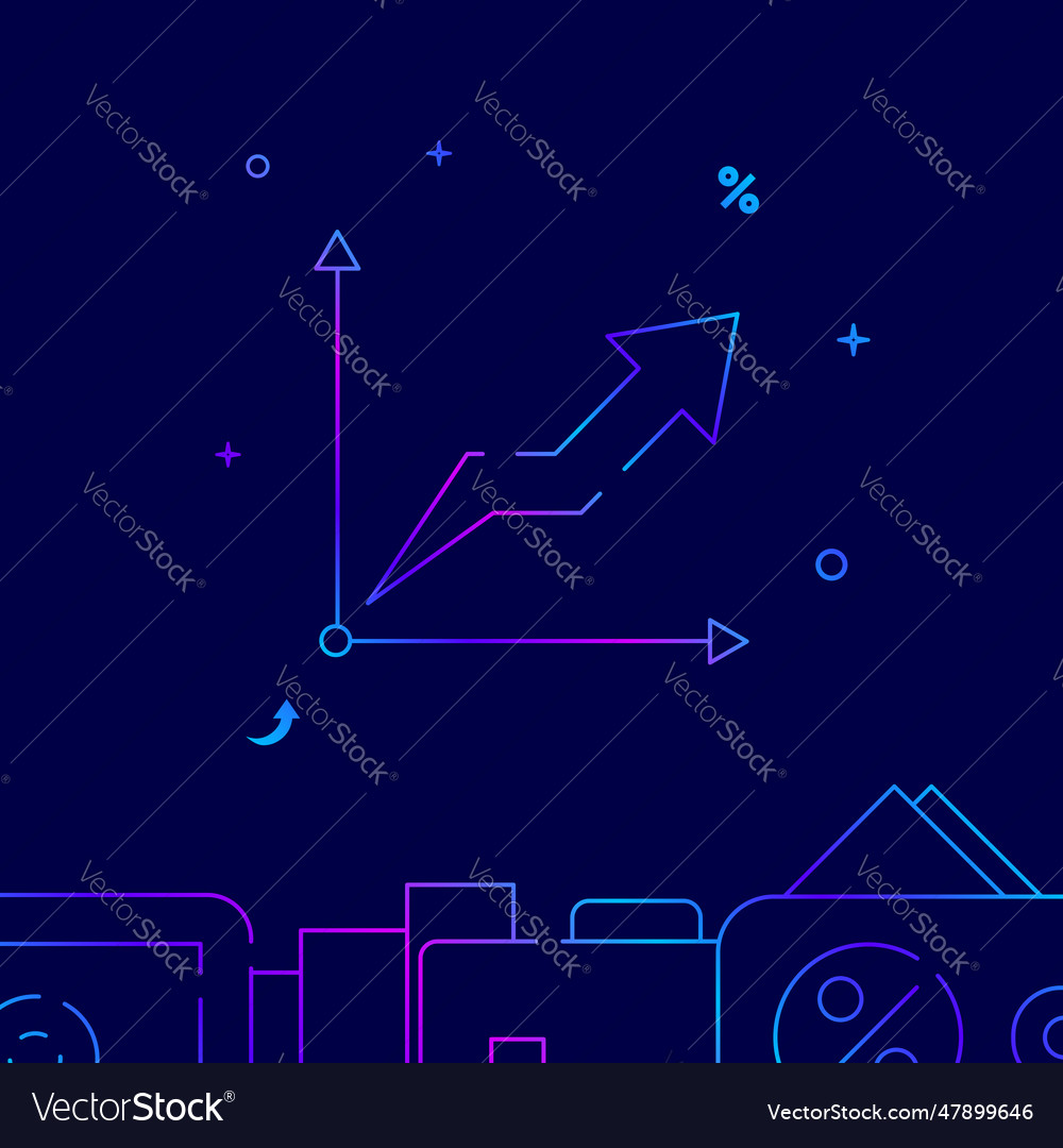 Graph up chart arrow gradient line icon