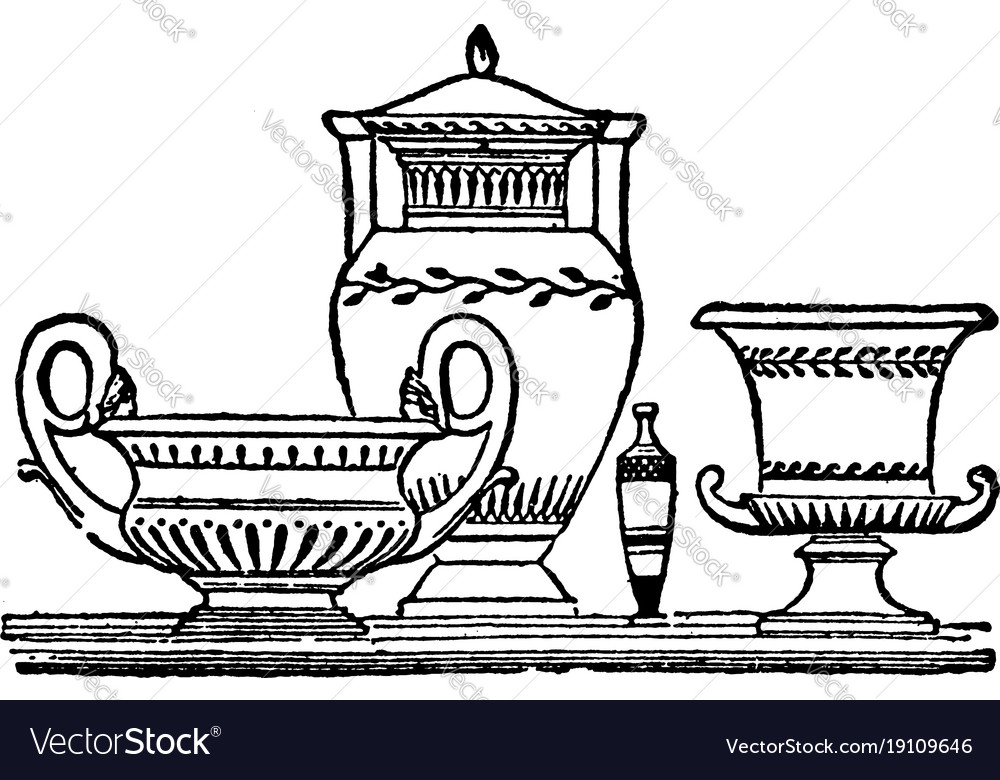 Grecian Vases Is A Vessel Of Various Forms And Vector Image