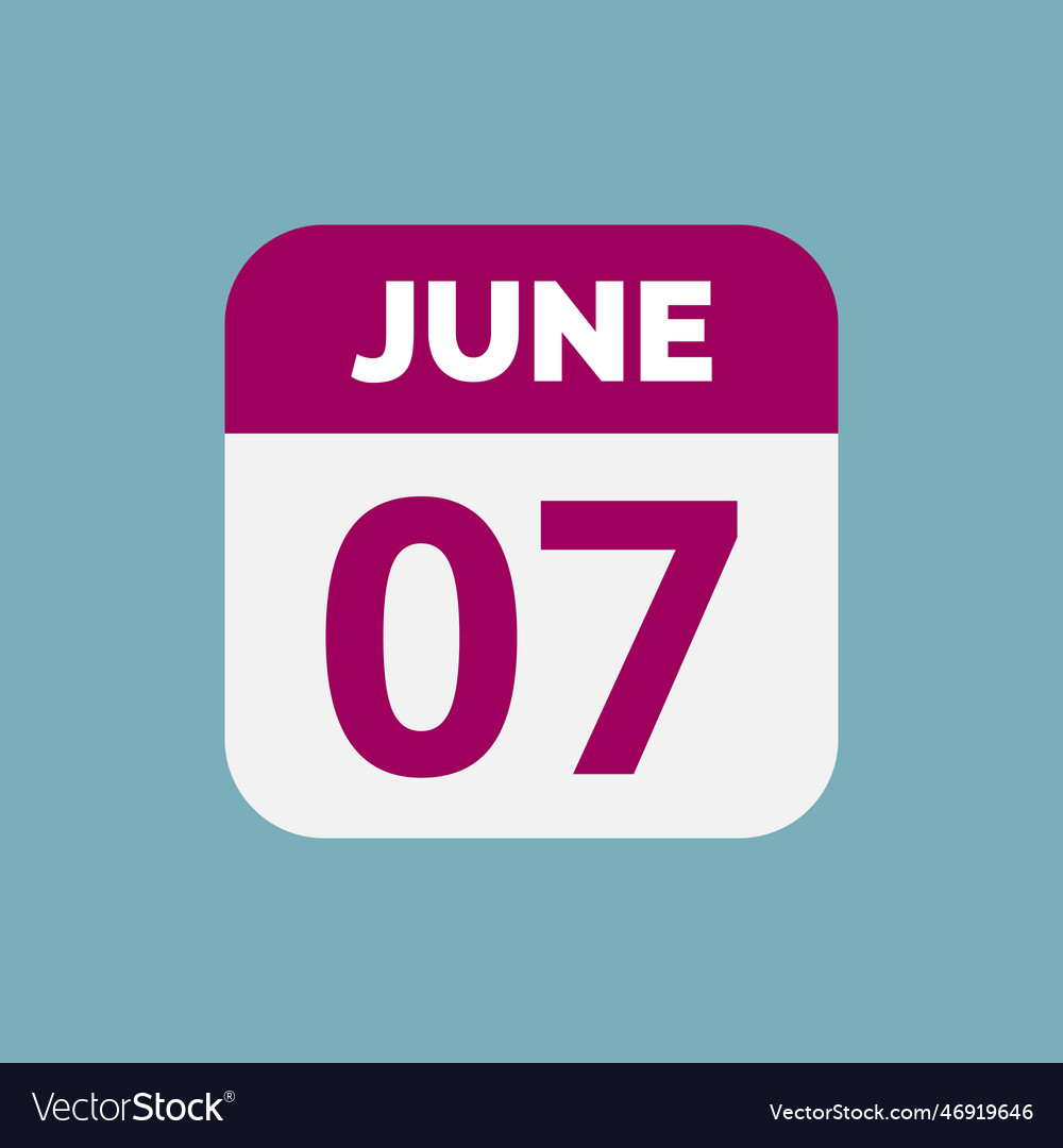 June 7 calendar date icon