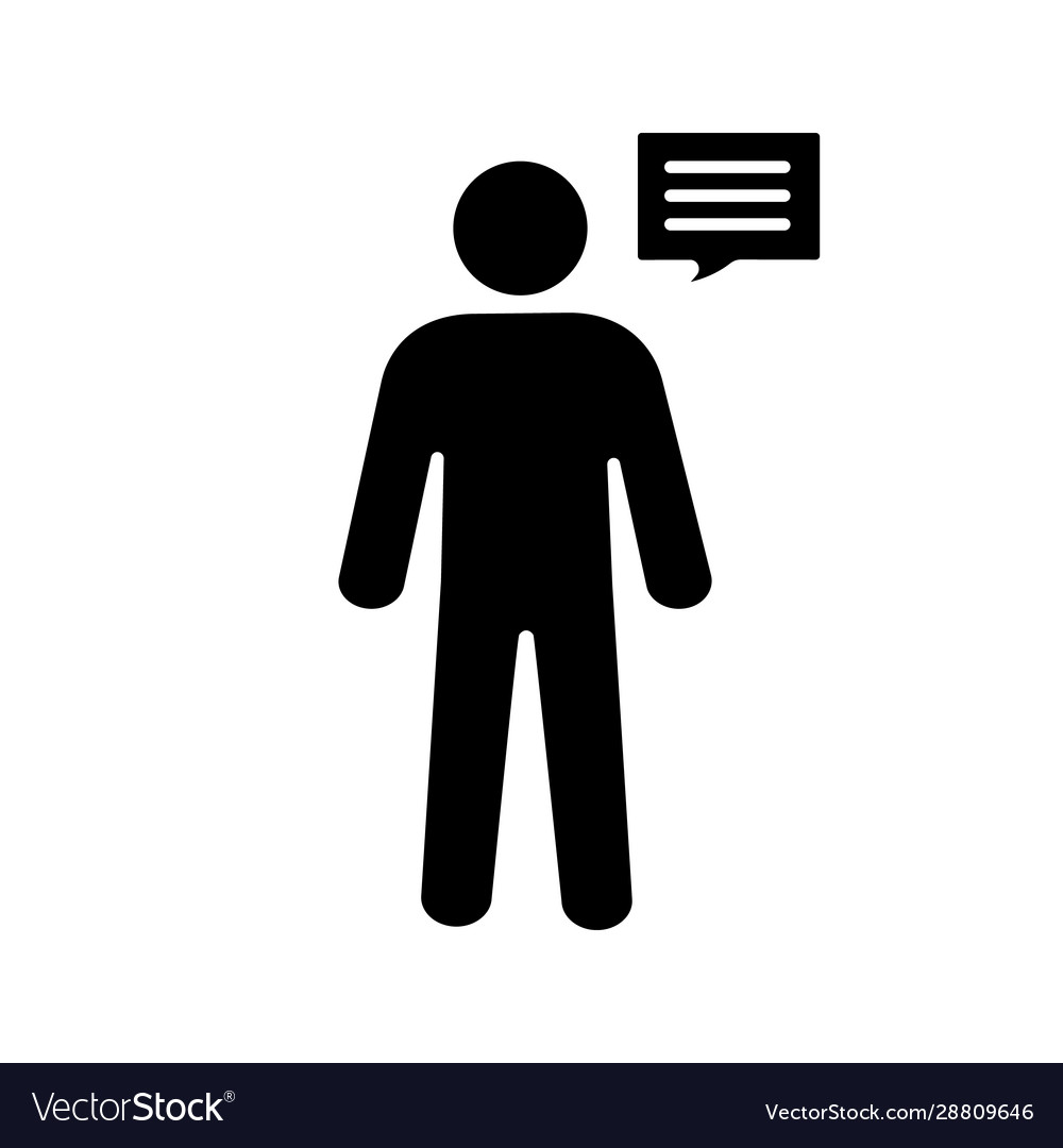 Man with Speech Bubble Icon
