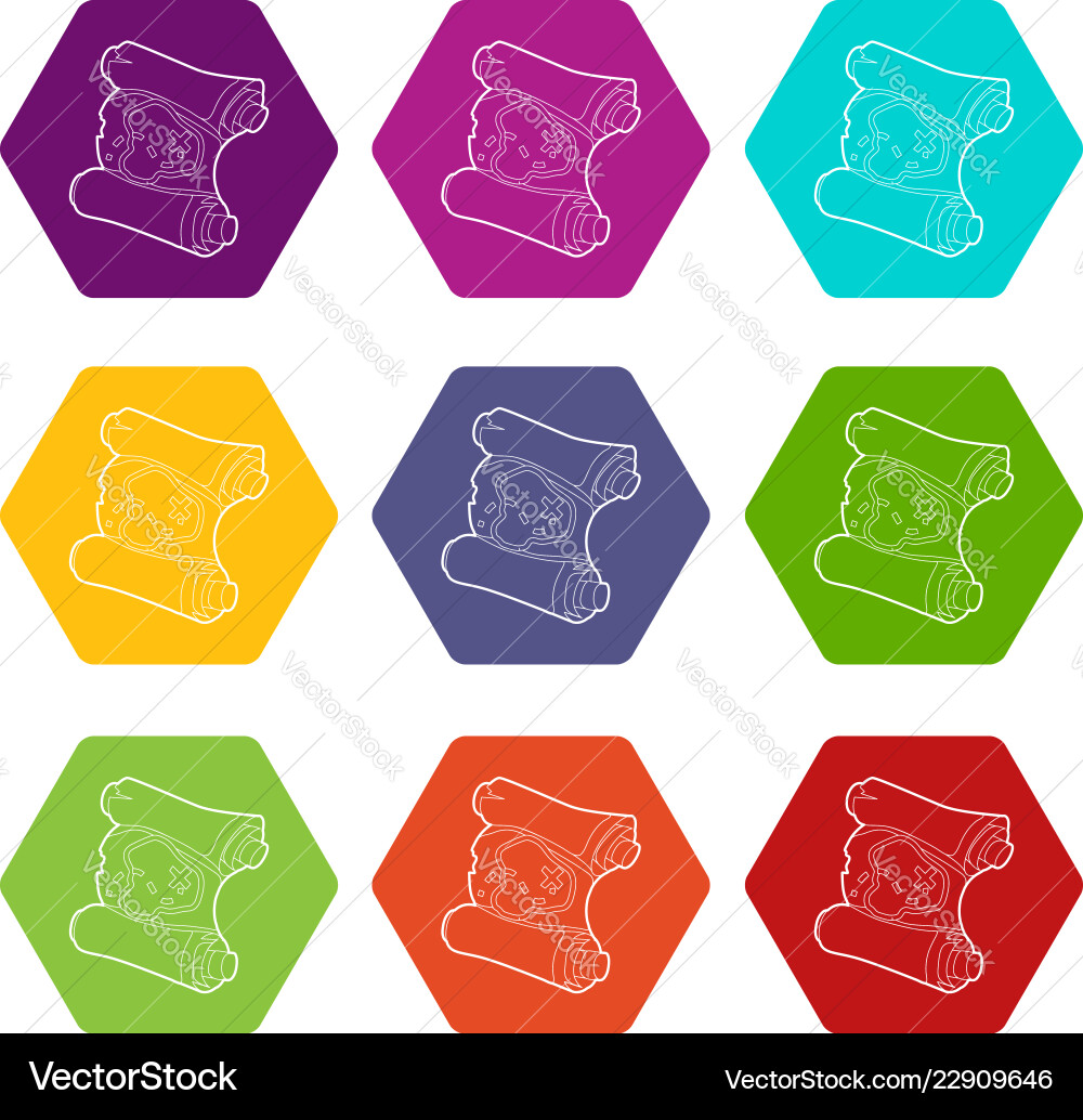 Map icons set 9 Royalty Free Vector Image - VectorStock