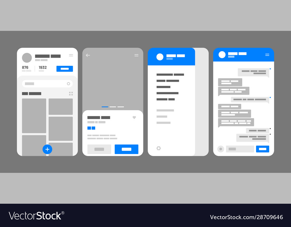 Mobile app concept flowchart with ui elements Vector Image