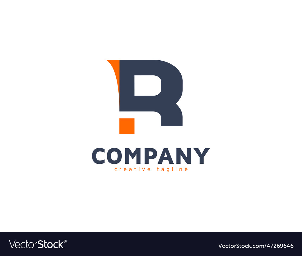 Modern letter r flat logo design Royalty Free Vector Image