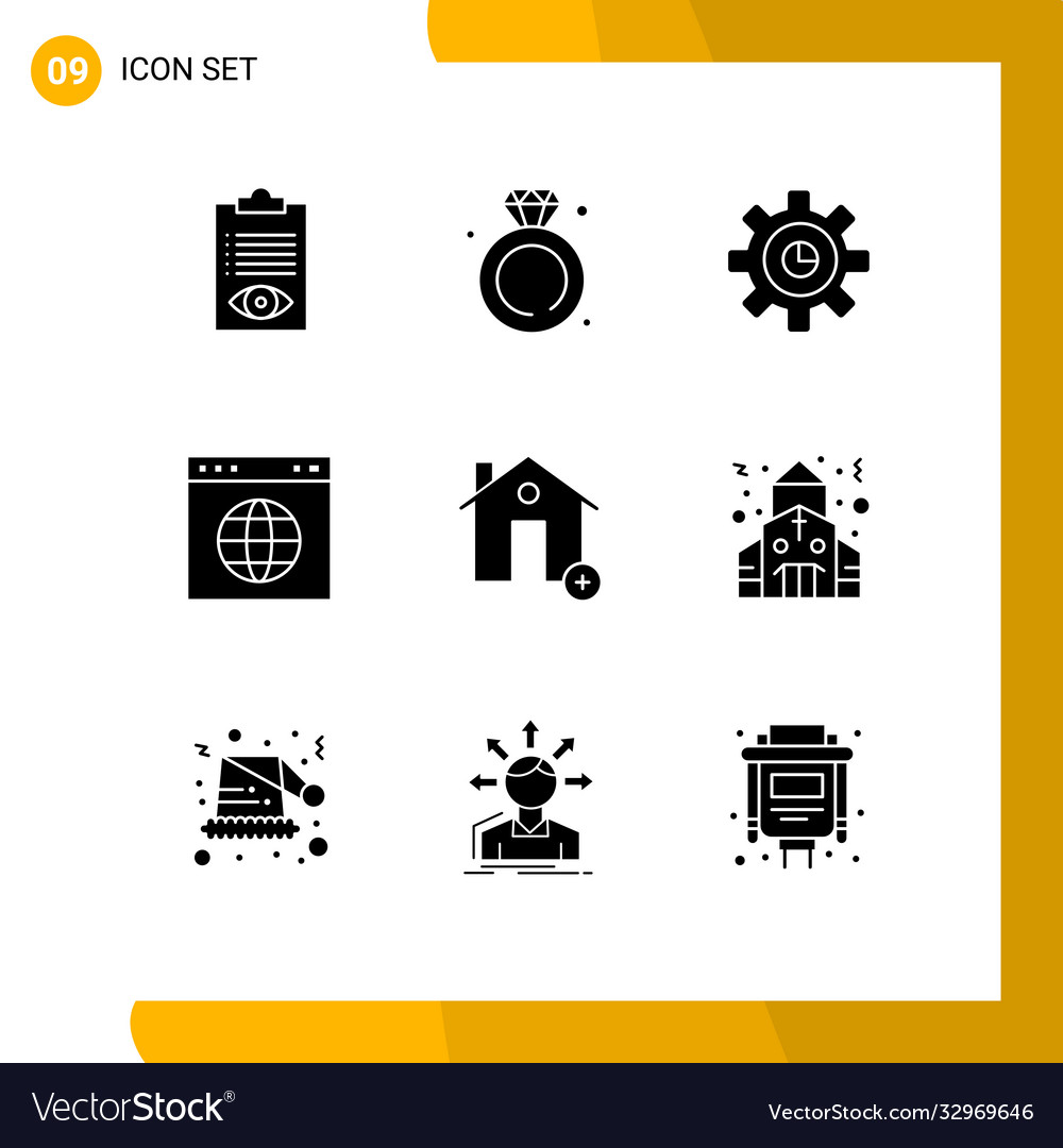 Pictograph set 9 simple solid glyphs add url