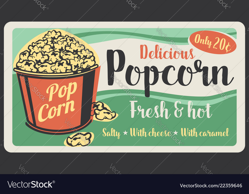 Popcorn fast food sweet snack Royalty Free Vector Image