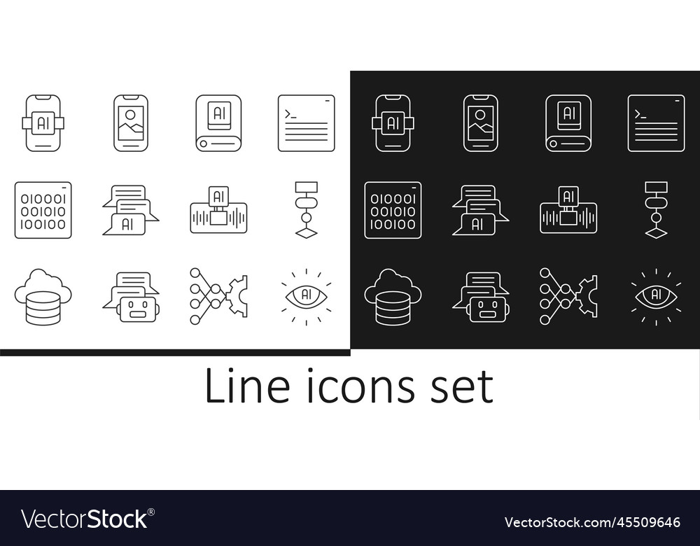 Linie künstliche Intelligenz ai Algorithmus vector image Linie künstliche Intelligenz ai Algorithmus