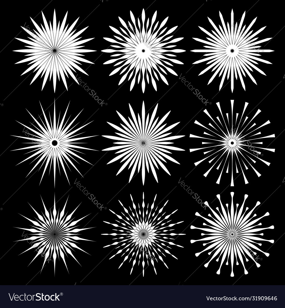 Set white rotated abstract shapes circle form vector image Set white rotated abstract shapes circle form