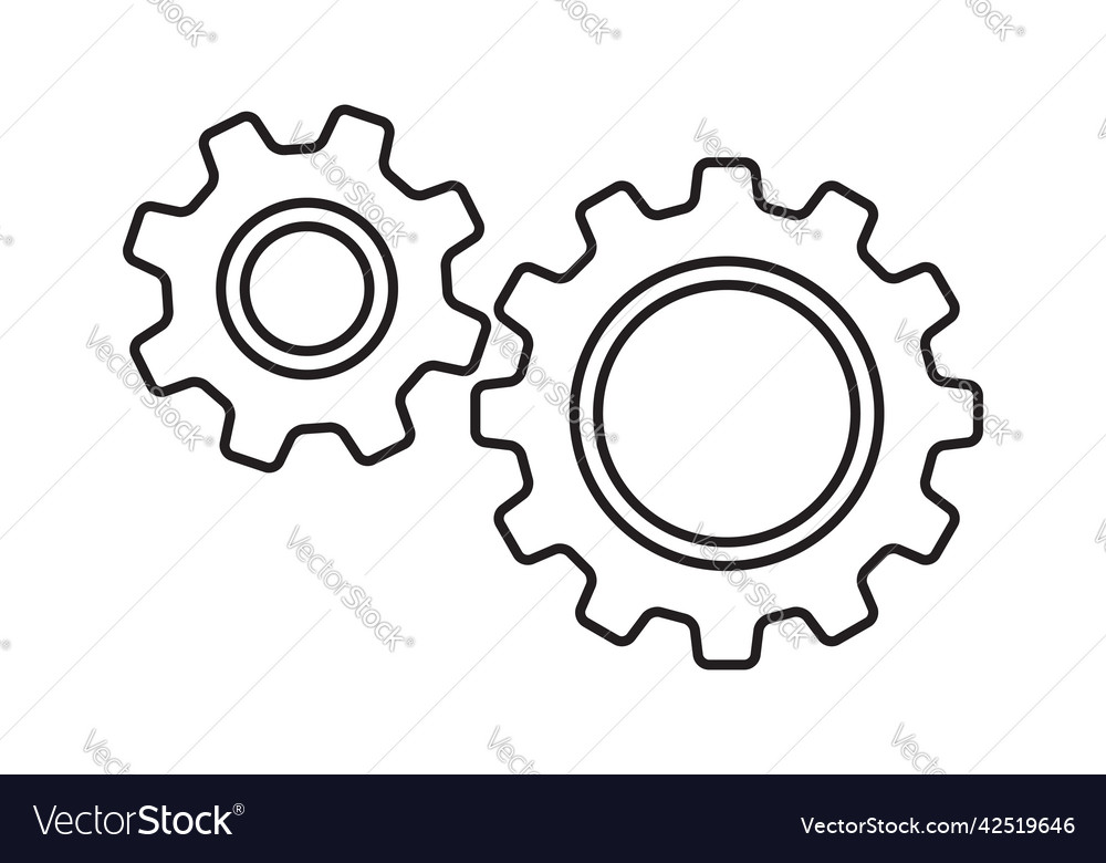 Setting icon with work cog gear element cogweel