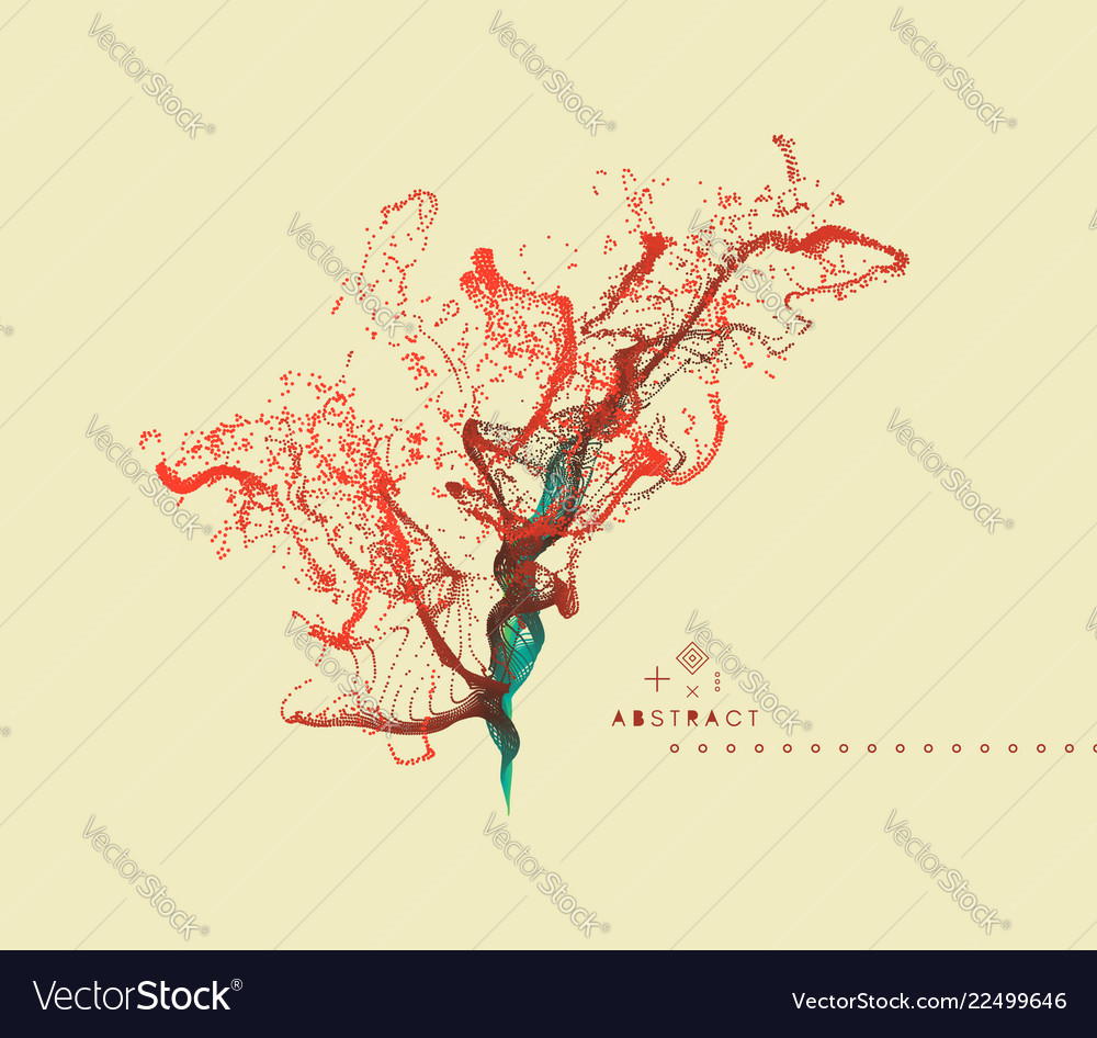 Splash imitation array with dynamic particles vector image Splash imitation array with dynamic particles