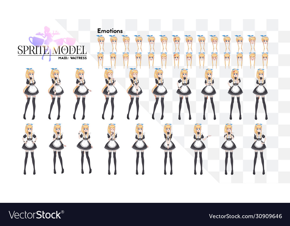 Sprite full length character for game visual Vector Image