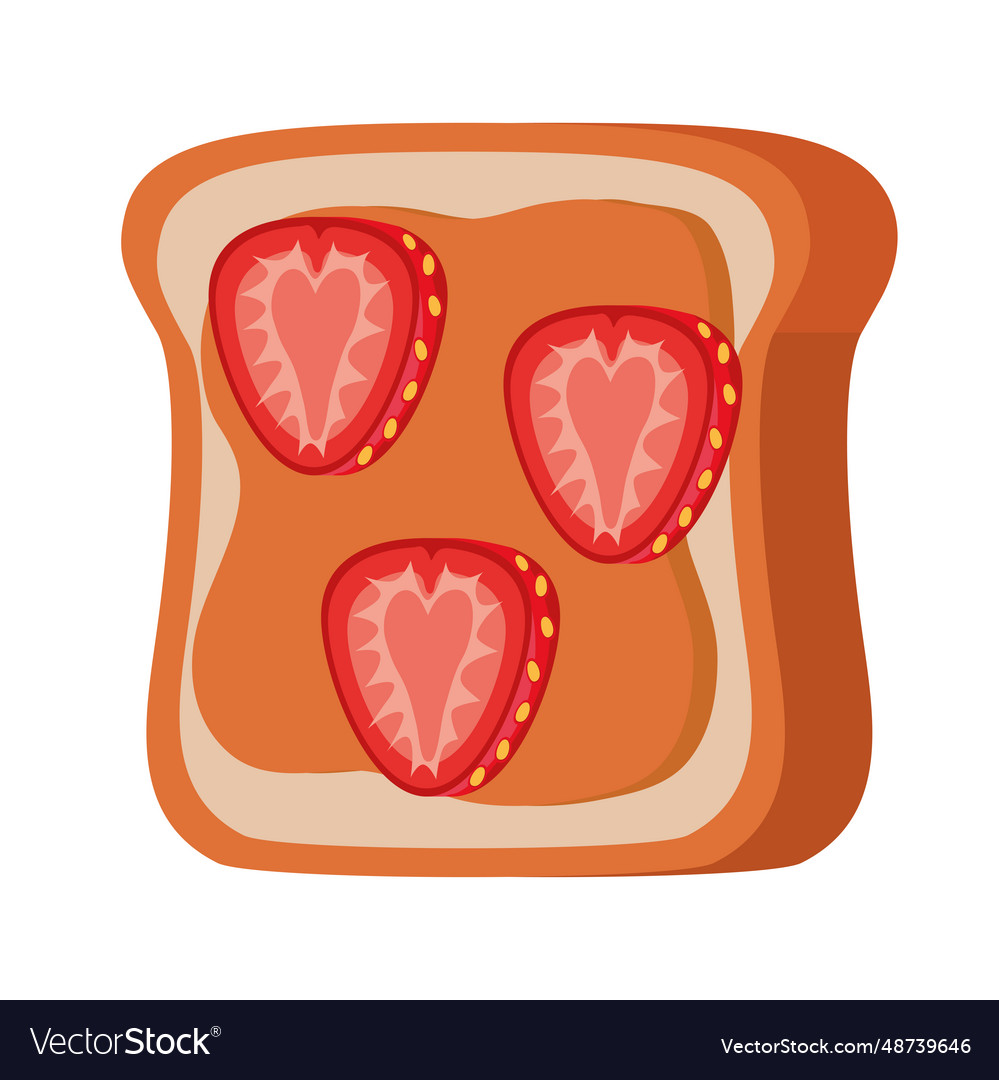 Toast with strawberry Royalty Free Vector Image