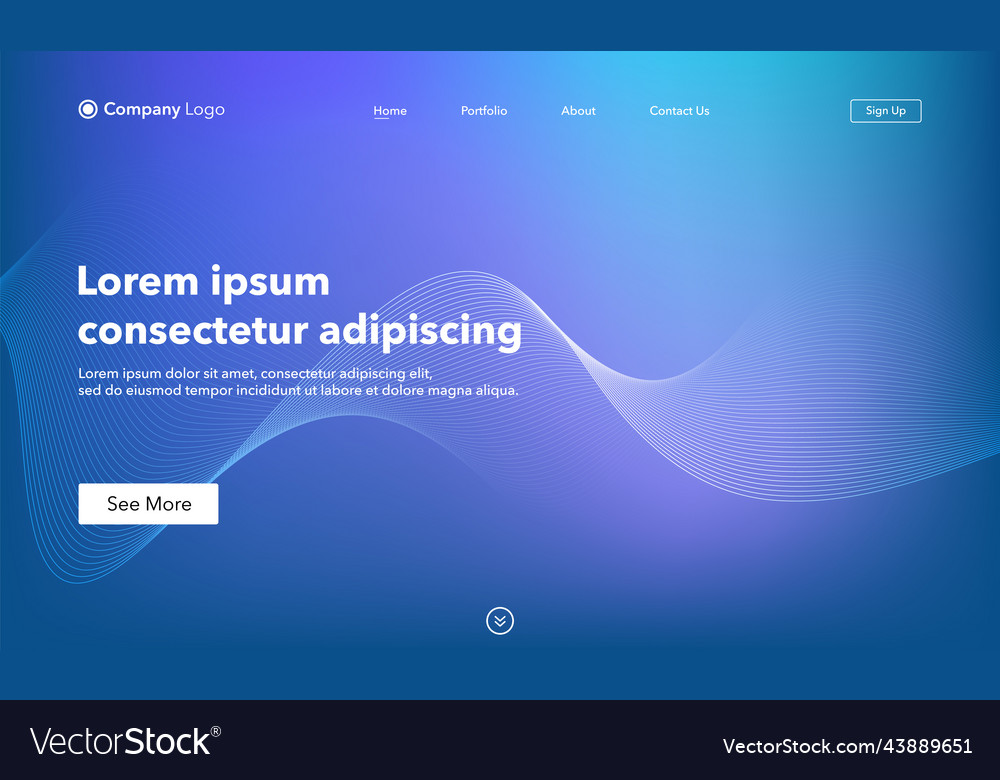 Abstract background website landing page template vector image Abstract background website landing page template