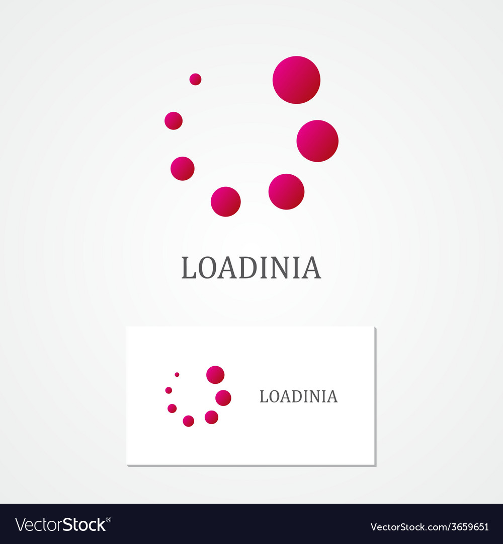 Abstract loading logo with business card template