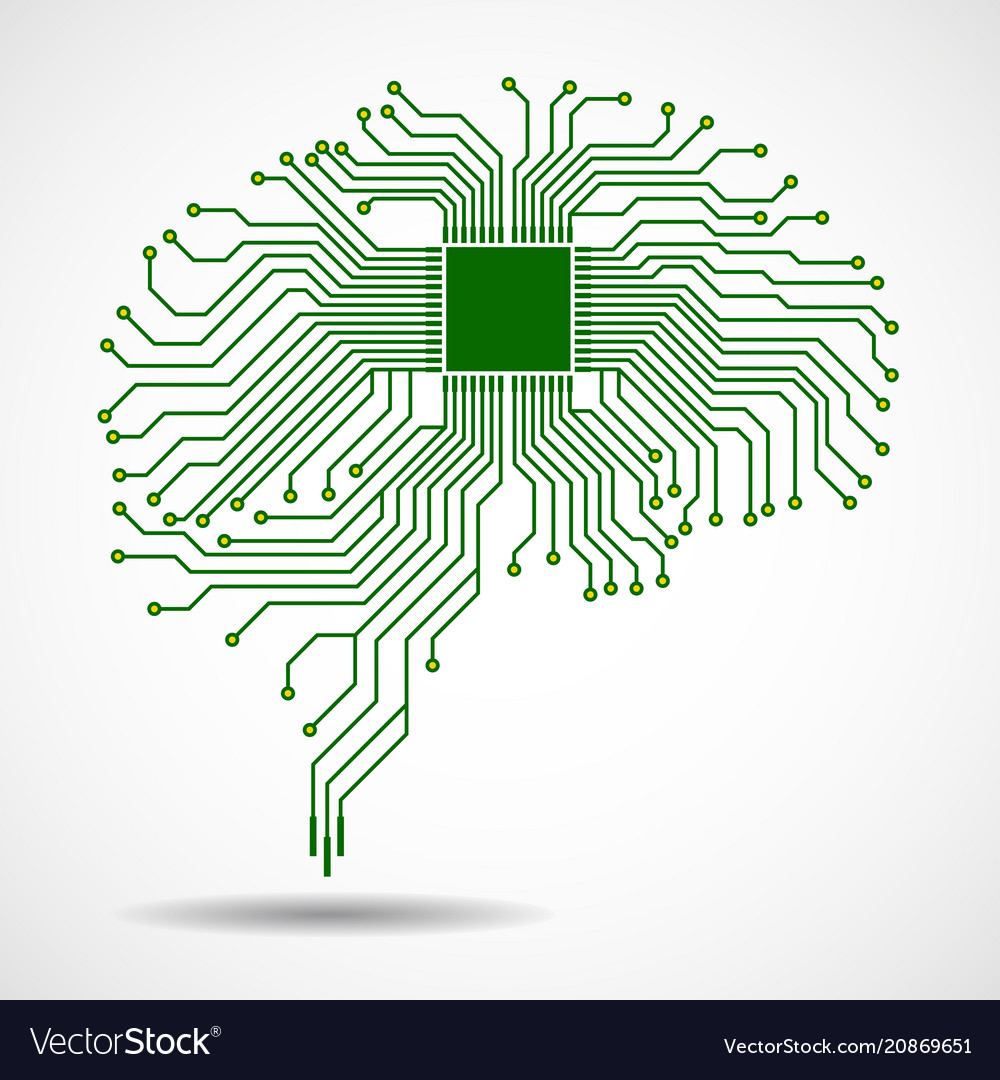 Abstract technological brain cpu Vector Image Abstract technological brain cpu