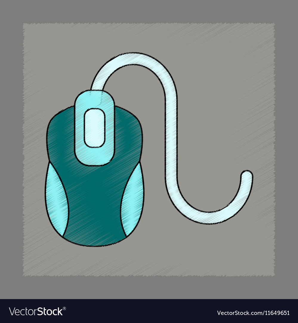 Flat shading style icon computer mouse