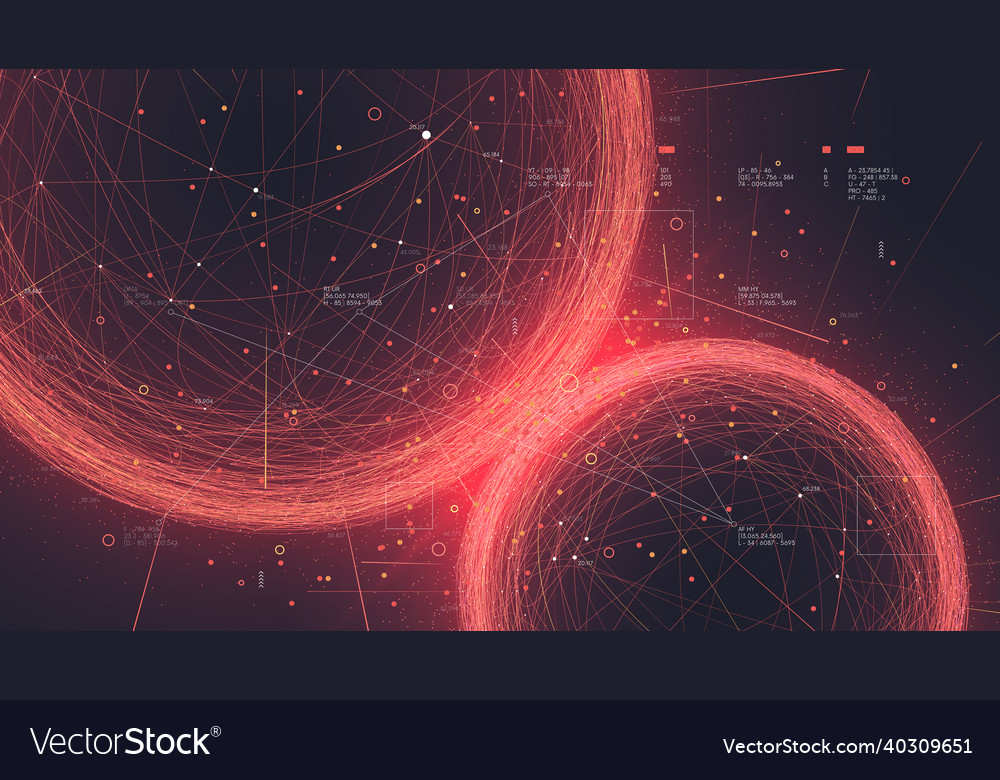 Futuristic onnected dots and lines polygons