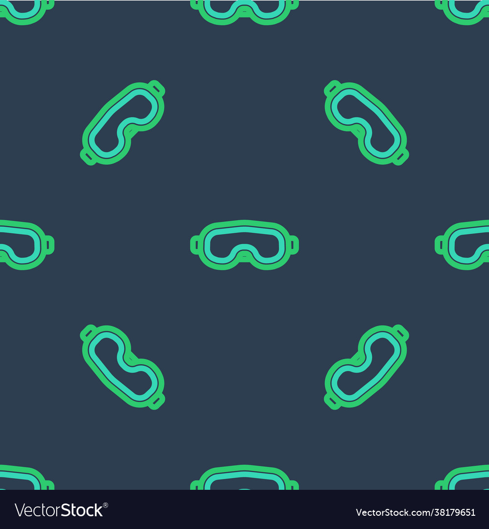 Line ski goggles icon isolated seamless pattern