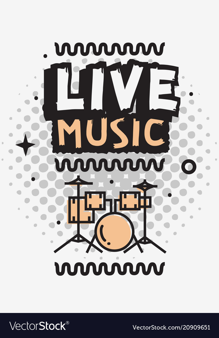 Live music in the concert design with set Vector Image