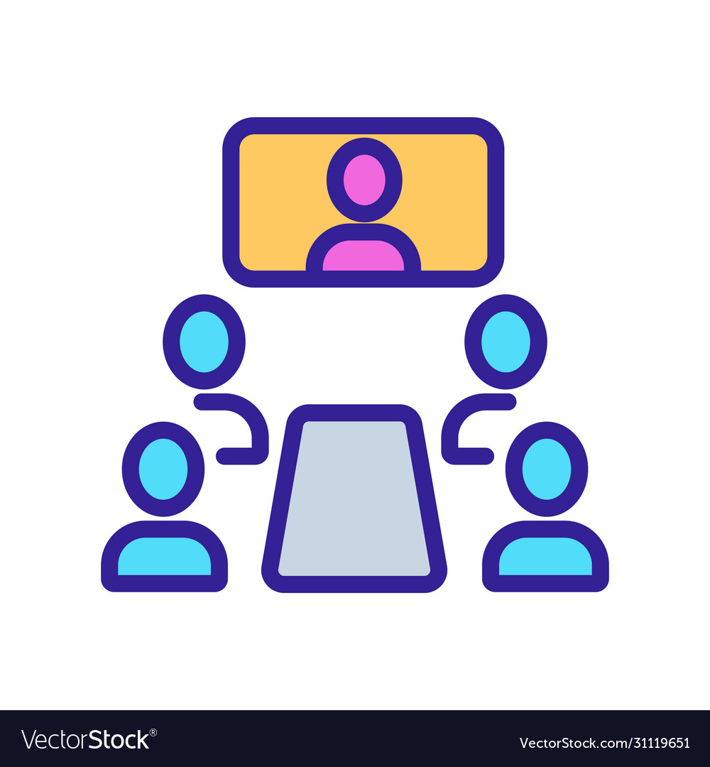Main speaker seminar and students icon Royalty Free Vector
