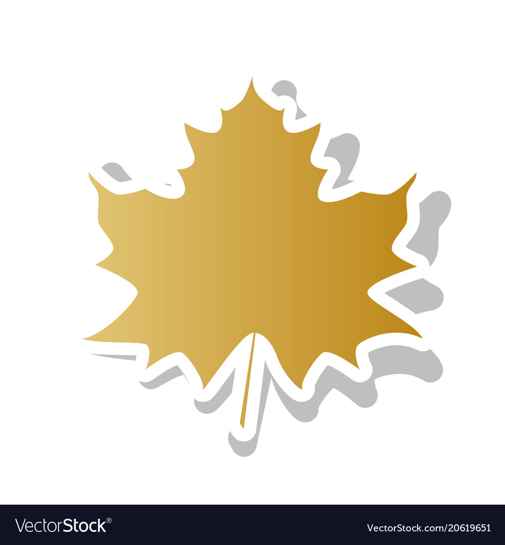 Maple leaf sign golden gradient icon