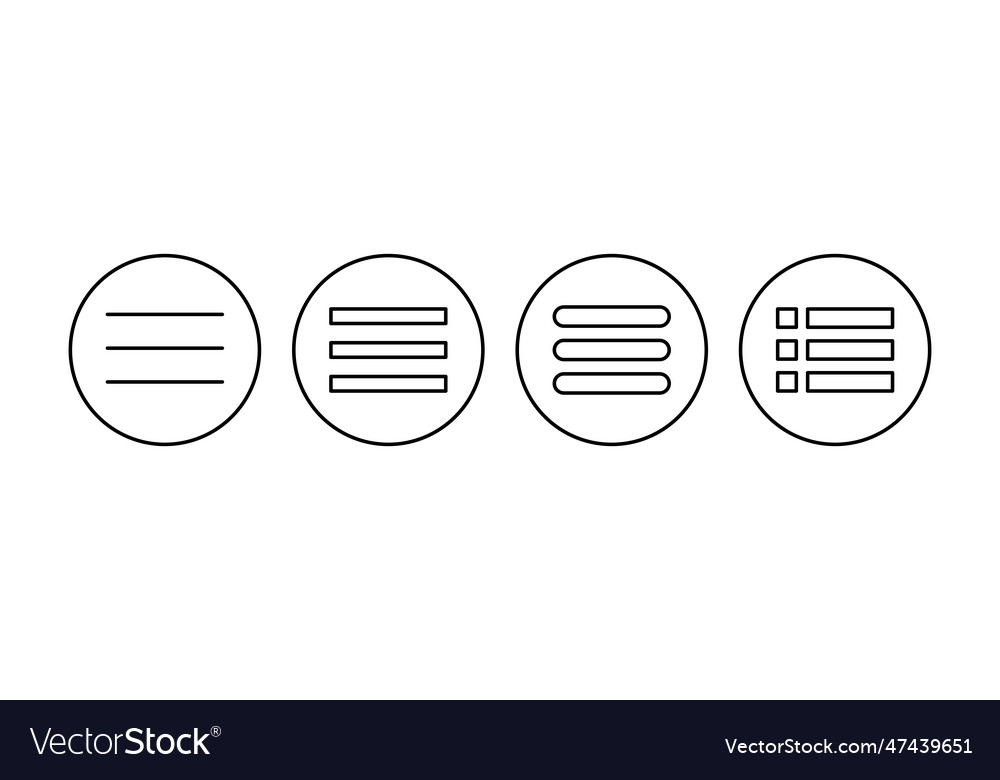 Menu icon set web hamburger symbol