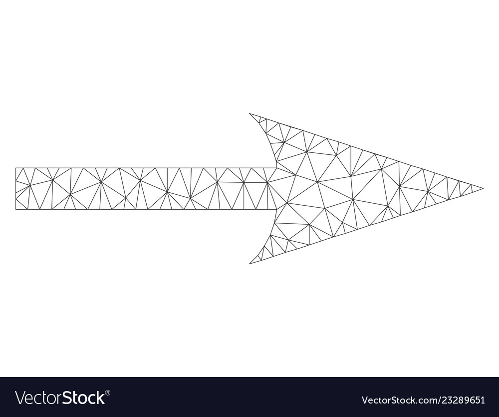 Mesh sharp arrow right icon vector image Mesh sharp arrow right icon