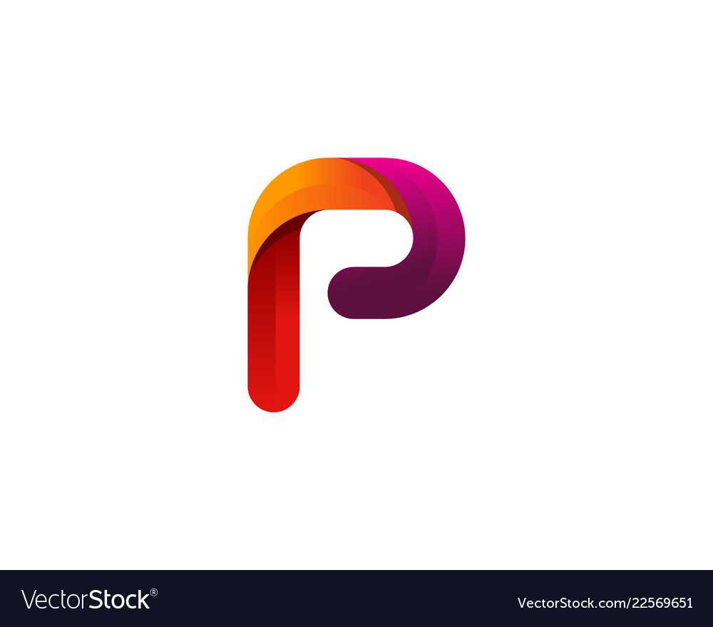 P colorful letter logo icon design Royalty Free Vector Image