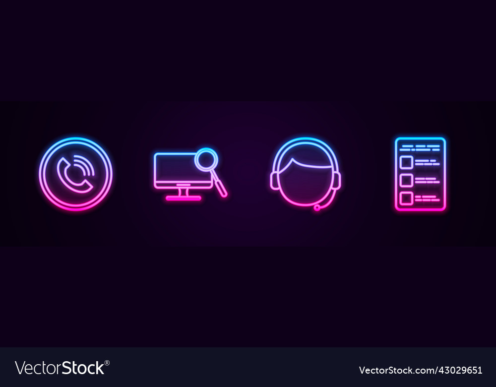 Set line phone call computer monitor diagnostics Vector Image Set line phone call computer monitor diagnostics