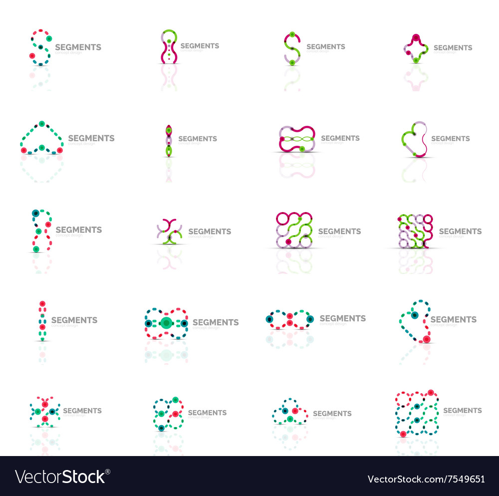 Set of linear abstract logos swirl circle