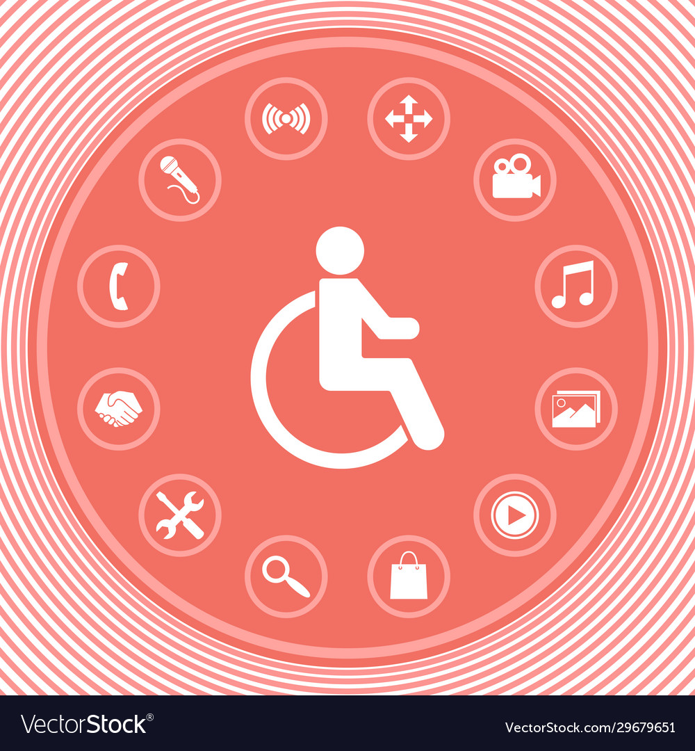 Wheelchair handicap icon graphic elements Vector Image