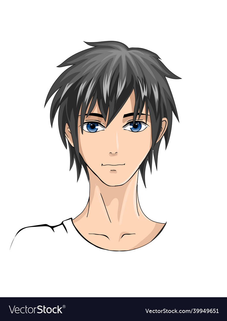 Young man anime style character anime boy vector image Young man anime style character anime boy