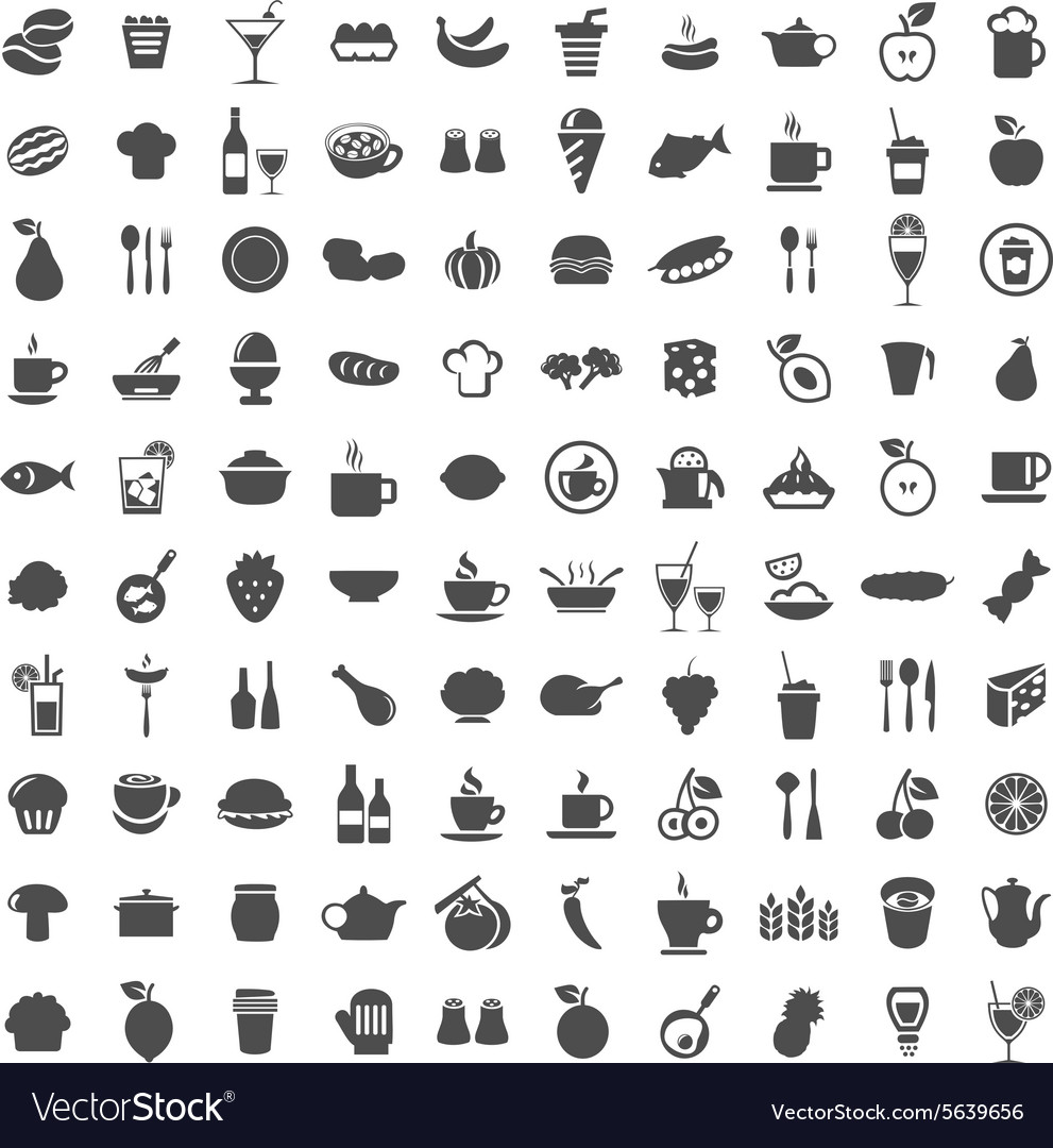 100 food icons