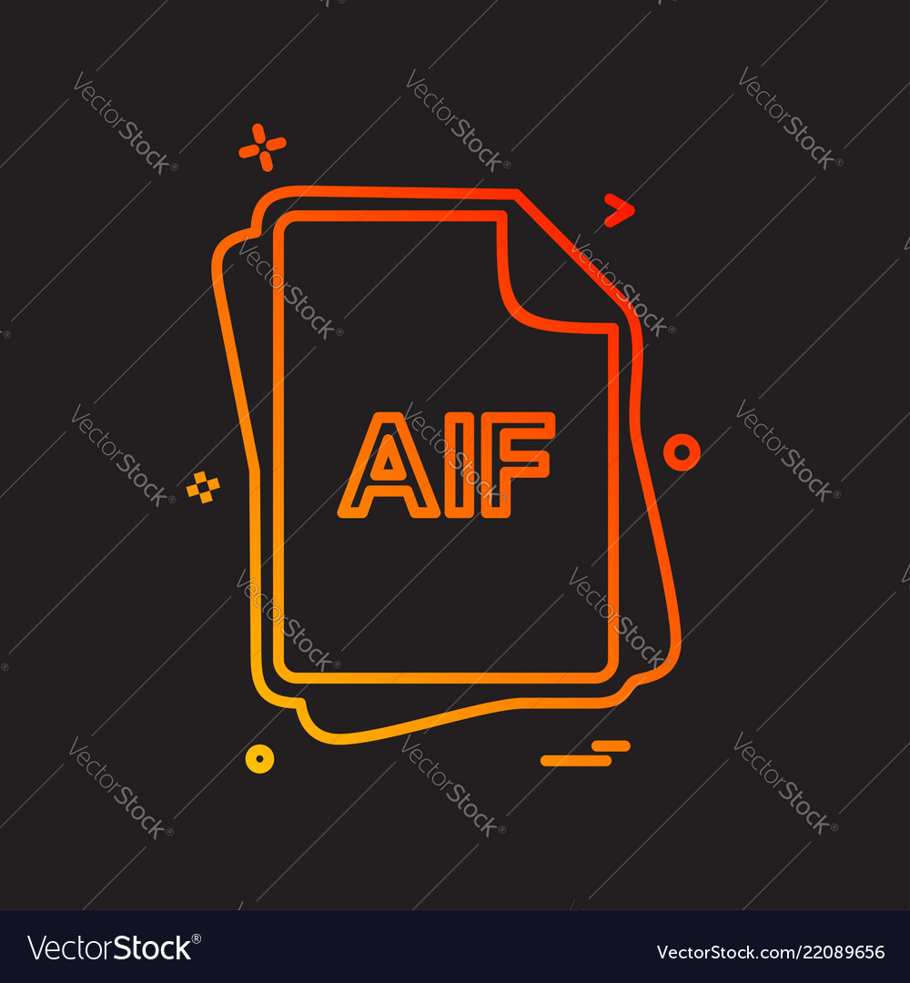 Aif file type icon design vector image Aif file type icon design