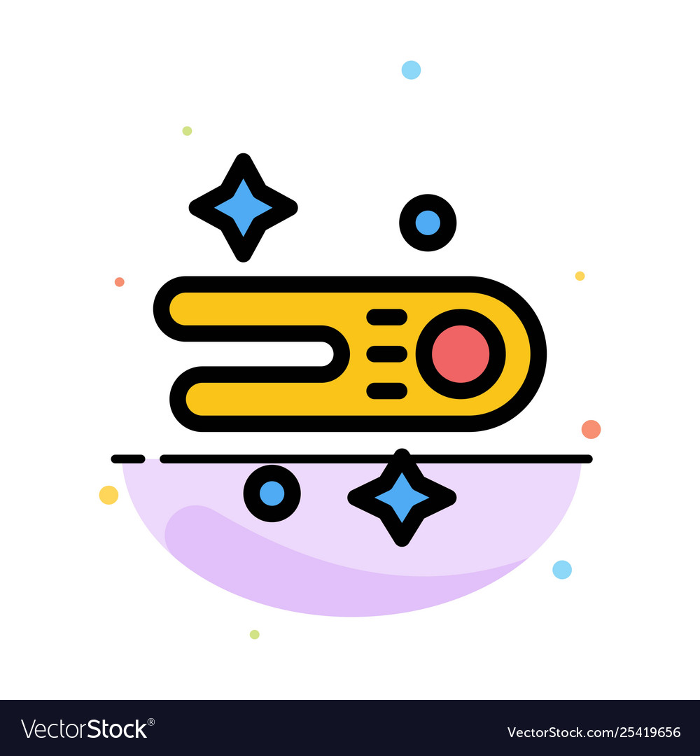 Astronomy comet space abstract flat color icon vector image Astronomy comet space abstract flat color icon