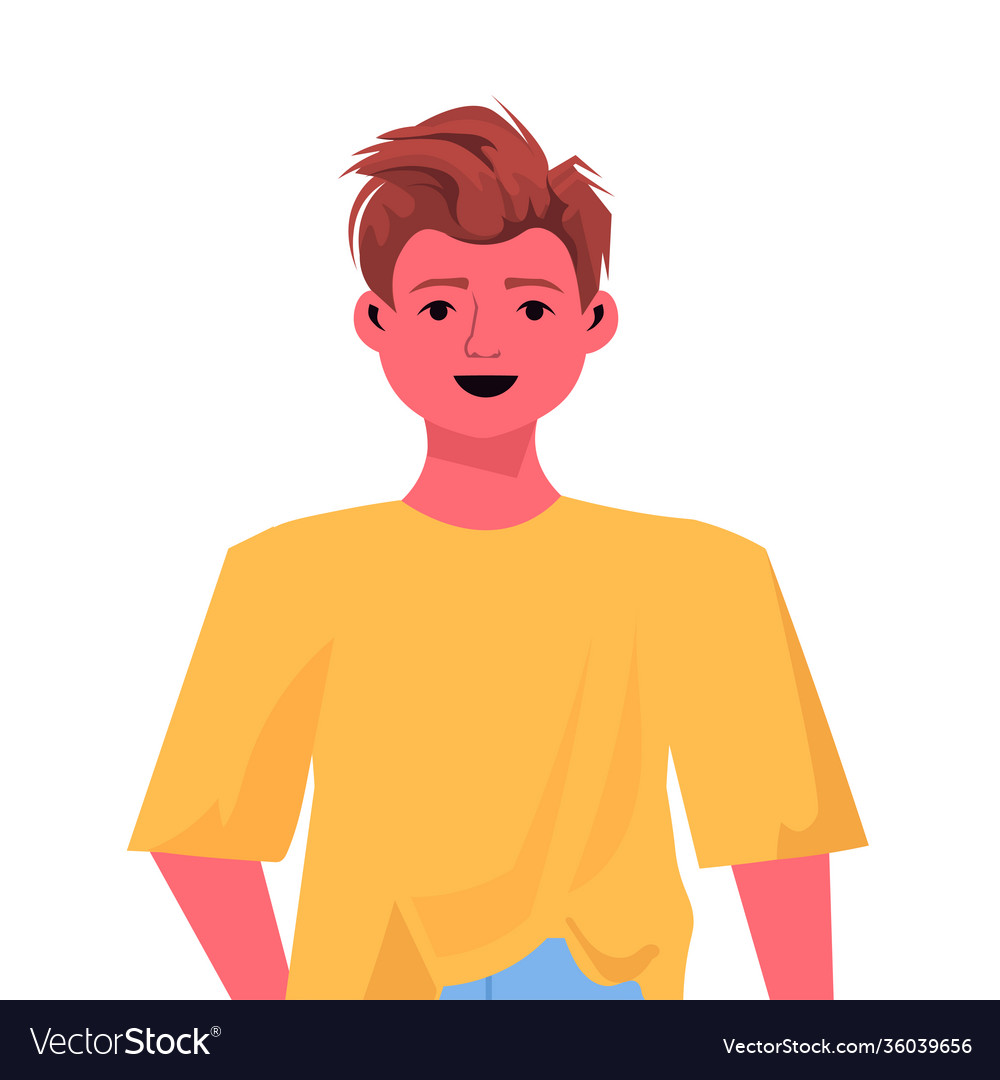 Beautiful brown hair boy cute child male cartoon Vector Image Beautiful brown hair boy cute child male cartoon Vector Image