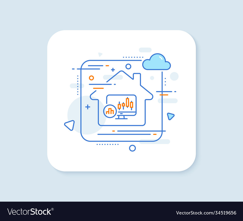 Candlestick chart line icon analytics graph sign vector image Candlestick chart line icon analytics graph sign