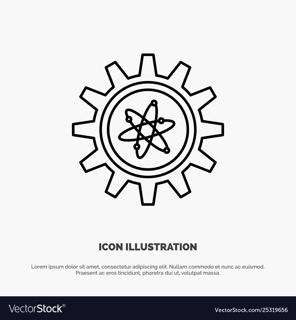 Experiment gear setting lab line icon