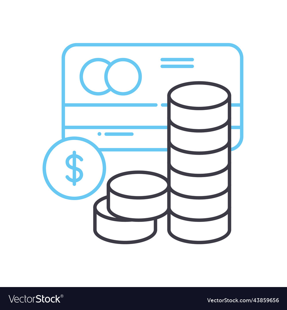 Fixed deposit line icon outline symbol Royalty Free Vector