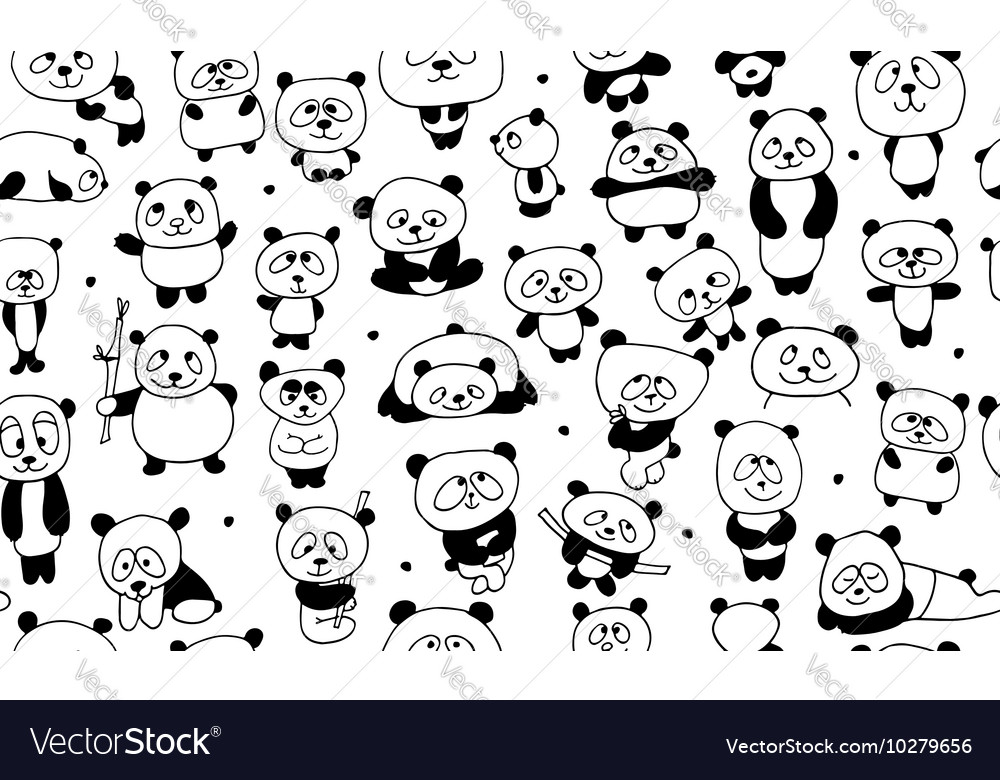 Funny pandas seamless pattern for your design